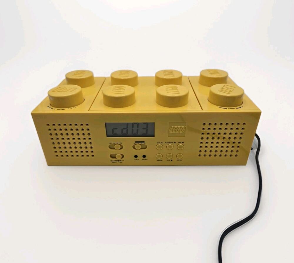 Vintage LEGO Brick LG11013 Stereo CD Boombox Radio Yellow Works Great *READ*
